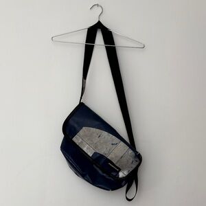 Navy Blue Messenger Bag with Black Strap - Freitag vintage